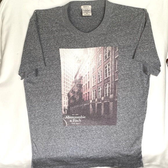 Gently Worn Abercrombie & Fitch Men’s Size Small Beautiful Graphic Gray Color - Picture 3 of 10